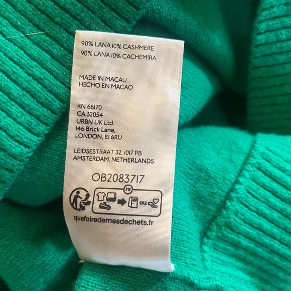 Free People Nocturnal Solid Cardi Size M Jade Cashmere Blend Cardigan Sweater - Picture 13 of 13